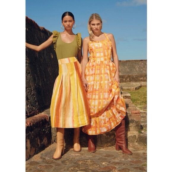 NWT Marie Oliver Prima Linen & Silk-Blend Maxi Dress Sz S - Picture 2 of 11